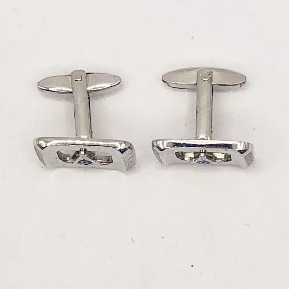 Vintage Foster Masonic Cuff Links | Silver-Tone Freemason Square & Compasses